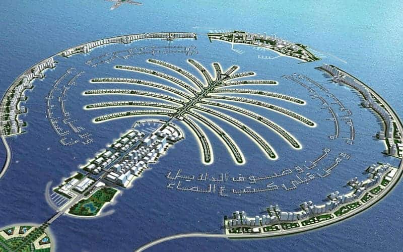 Palm Shaped Palm Jumeirah Island Dubai
