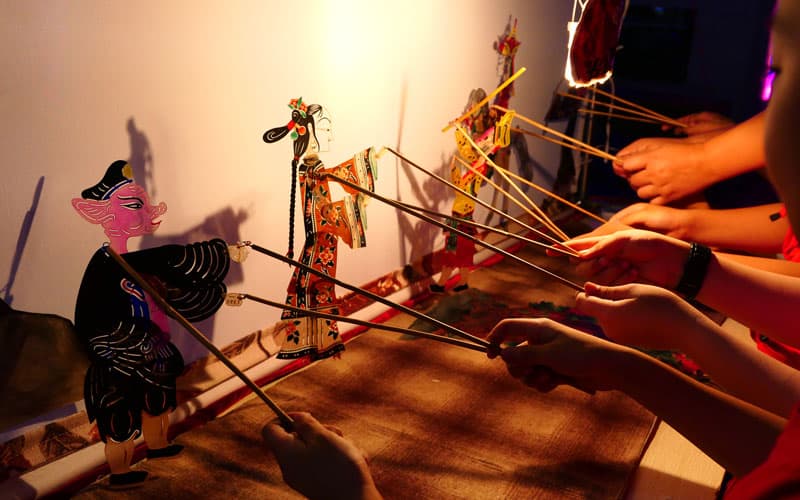 Backstage View of Chinese Shadow Puppetry
