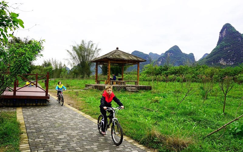 Family Biking in Yangshuo Countryside